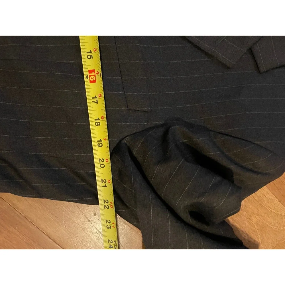 Enzo Tovare Angelico Super 100s Wool Pinstripe Blazer Made In Italy Grey 52/ 42R